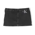 Calvin Klein Kids logo-embroidered denim skirt - Black