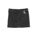 Calvin Klein Kids logo-embroidered denim skirt - Black
