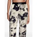 TOM FORD logo-waistband floral-print trousers - Neutrals