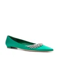 Manolo Blahnik Pluma silk ballerina shoes - Green