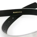 SANDRO metallic leather buckle belt - Silver