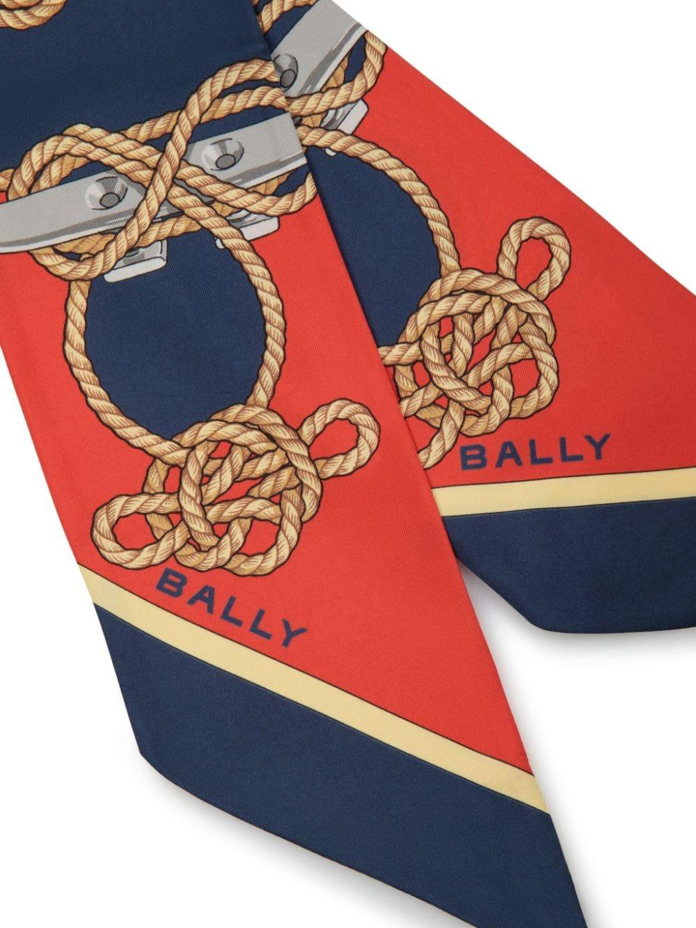 Bally nautical-print silk foulard - Blue