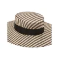 Nina Ricci striped raffia canotier hat - Neutrals