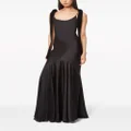Nina Ricci bow satin maxi dress - Black