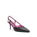 Love Moschino 85mm sling back leather pumps - Black