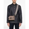 Valentino Garavani Rockstud leather messenger bag - Neutrals