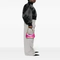 Moschino logo-lettering leather shoulder bag - Pink