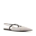 Brunello Cucinelli Monili-chain suede ballerina shoes - Grey