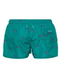 Kiton logo-print swim shorts - Green