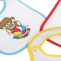 Moschino Kids Teddy Bear-print cotton bibs (set of three) - White