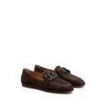 Tod's decorative-stitching leather loafers - Brown