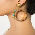 Moschino Scarf-print hoop earrings - Gold