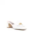 Moschino logo-lettering mules - White