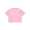guess kids monogram-print stretch-cotton T-shirt - Pink