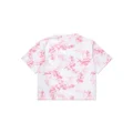 guess kids floral-print stretch-cotton T-shirt - White