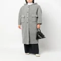 Emporio Armani single-breasted hooded wool coat - Grey
