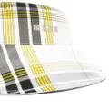 MSGM logo-embroidered plaid bucket hat - White