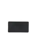 Michael Kors logo embossed grained leather cardholder - Black
