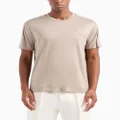 Emporio Armani logo-tape cotton T-shirt - Neutrals