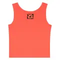 DKNY logo-patch ribbed top - Orange