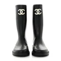 CHANEL Pre-Owned CC-logo rain boots - Black