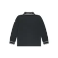 Moncler Enfant logo-jacquard cotton polo shirt - Black