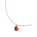 Dodo 9kt rose gold Mini Ladybird necklace - Pink