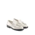 Jimmy Choo Addie pearl-embellished leather loafers - White