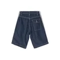 Emporio Armani Kids logo-tape denim shorts - Blue