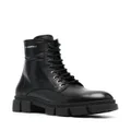 Karl Lagerfeld side logo-print combat boots - Black