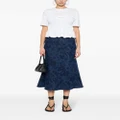 ERDEM floral-print denim skirt - Blue