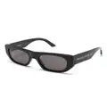 Alexander McQueen Eyewear logo-print geometric-frame sunglasses - Black