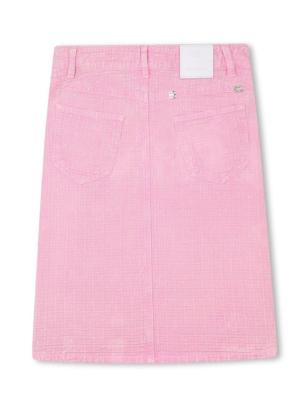 Givenchy Kids 4G-motif cotton skirt - Pink