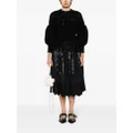 Simone Rocha bow-embellished gathered cotton skirt - Black