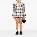 CHANEL Pre-Owned checkered double-breasted bouclé tweed jacket - White