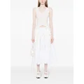 Simone Rocha bow-embellished gathered cotton skirt - White