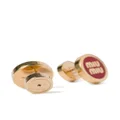 Miu Miu logo-lettering stud earrings - Gold