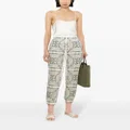 Tory Burch Knot-print tapered-leg trousers - White