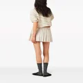 Miu Miu pleated wool miniskirt - Neutrals