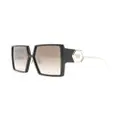 Philipp Plein logo-plaque square-frame sunglasses - Black