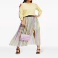 Karl Lagerfeld pleated striped maxi skirt - Yellow