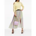 Karl Lagerfeld pleated striped maxi skirt - Yellow