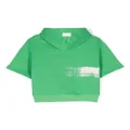 Il Gufo painterly-print short-sleeve hoodie - Green