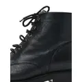 CHANEL Pre-Owned CC leather combat boots - Black