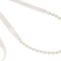 Jennifer Behr pearl-embellished ribbon tie necklace - White