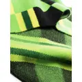 The Elder Statesman checkerboard-print cashmere blanket - Green