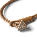 Prada triangle-logo leather bracelet - Brown