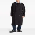Prada contrast-collar cotton raincoat - Black