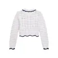 guess kids logo-patch embellished knitted cardigan - White