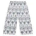guess kids embroidered cotton trousers - White